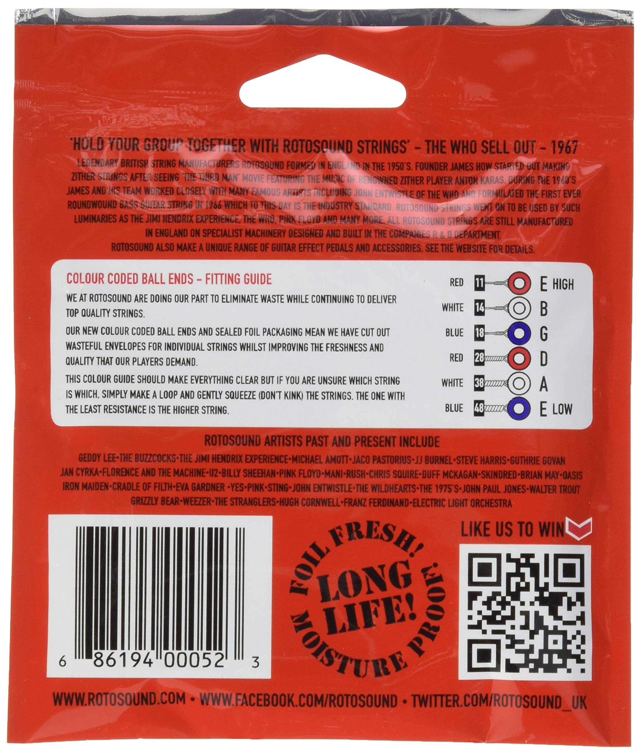 Rotosound Roto Electric Guitar Strings Roto Reds R11 (11 48)